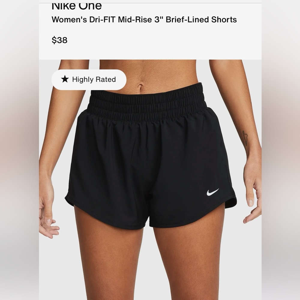 2 Pair Nike Brief Lined 3" Dri-Fit Black Running Shorts Sz L and M GUC Pockets
